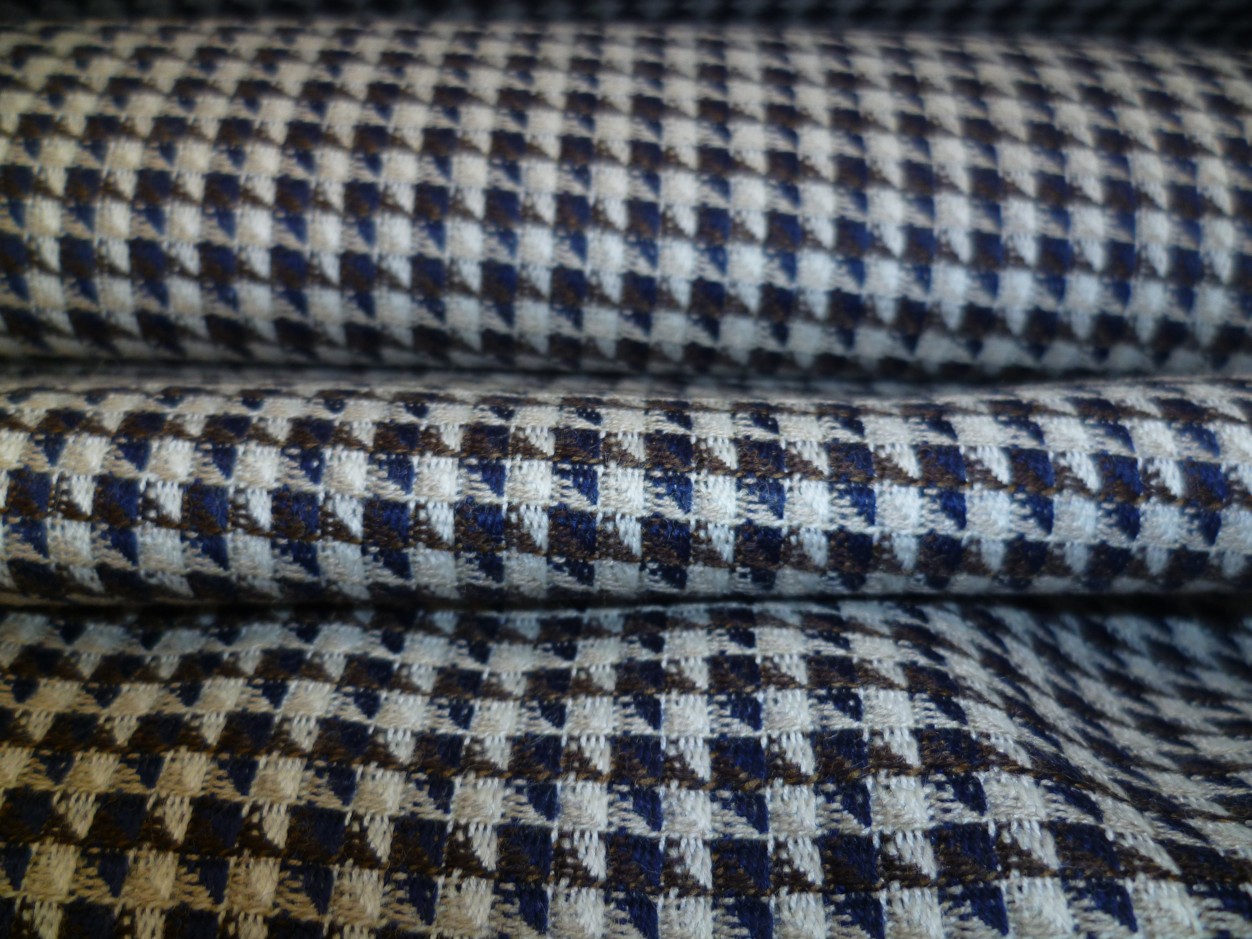 Multicolour Houndstooth Wool Cotton Blazer