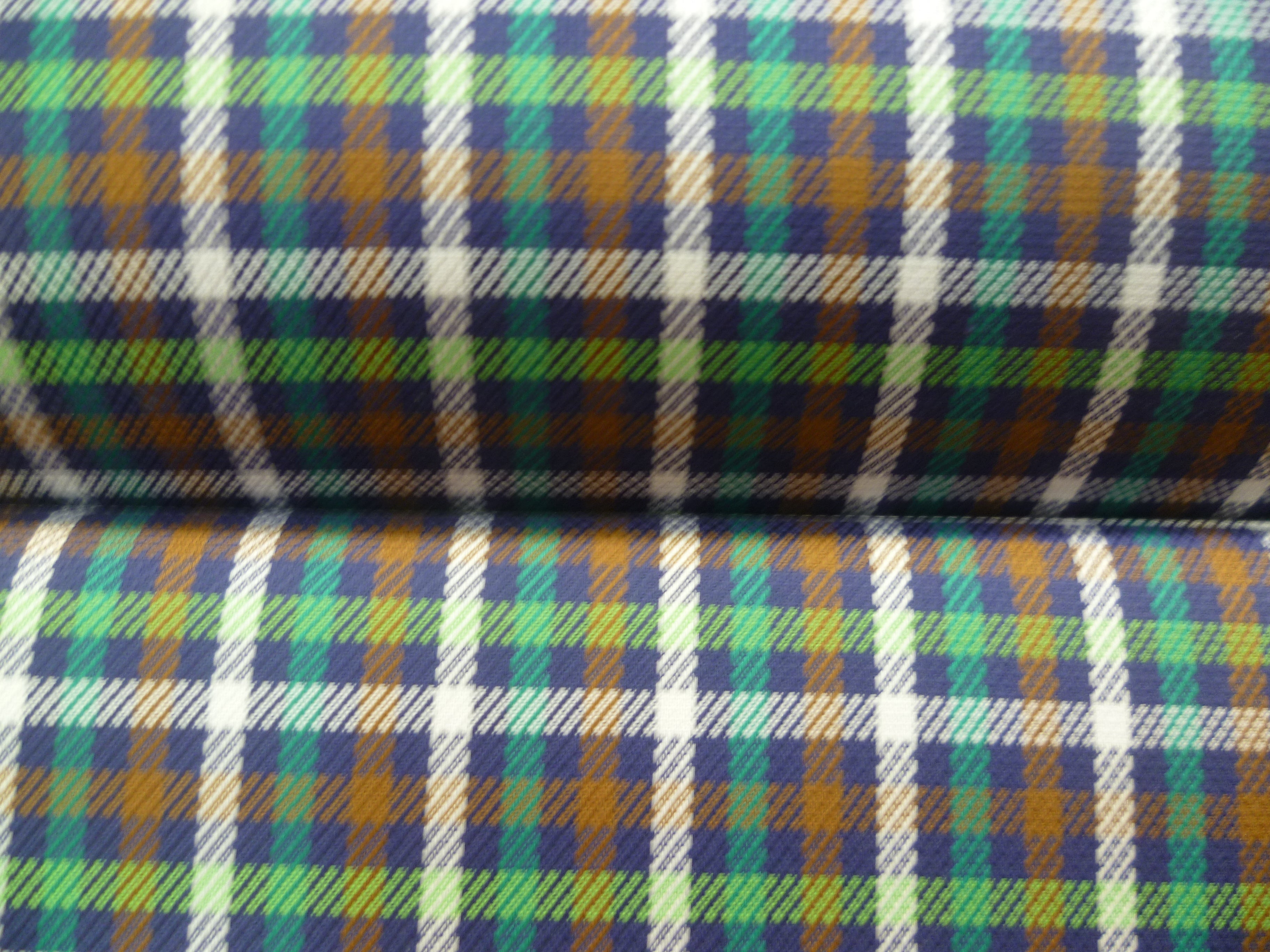 Multicolour Plaid Egyptian Cotton Shirting