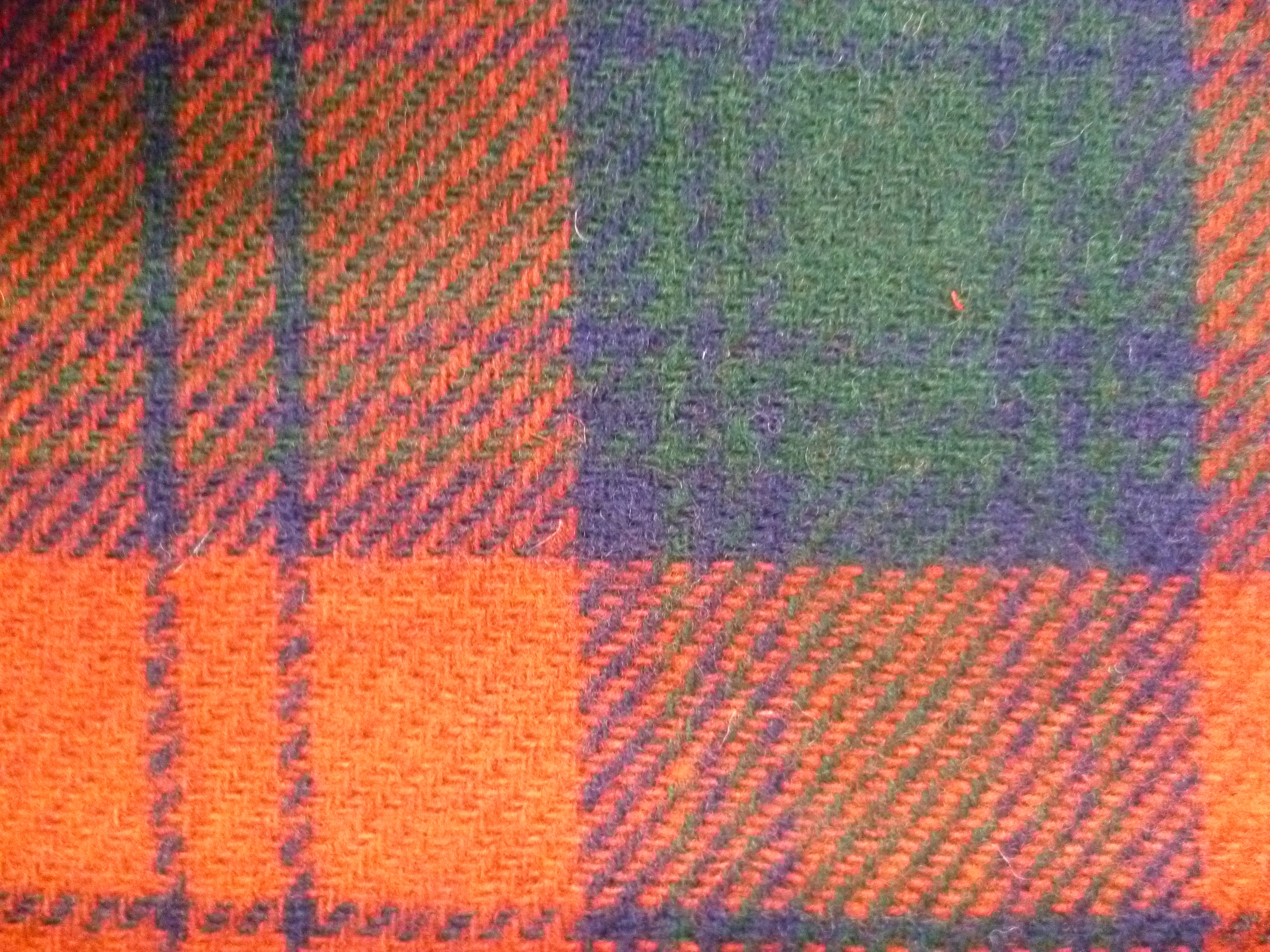 Multicolour Plaid Wool Blazer Orange