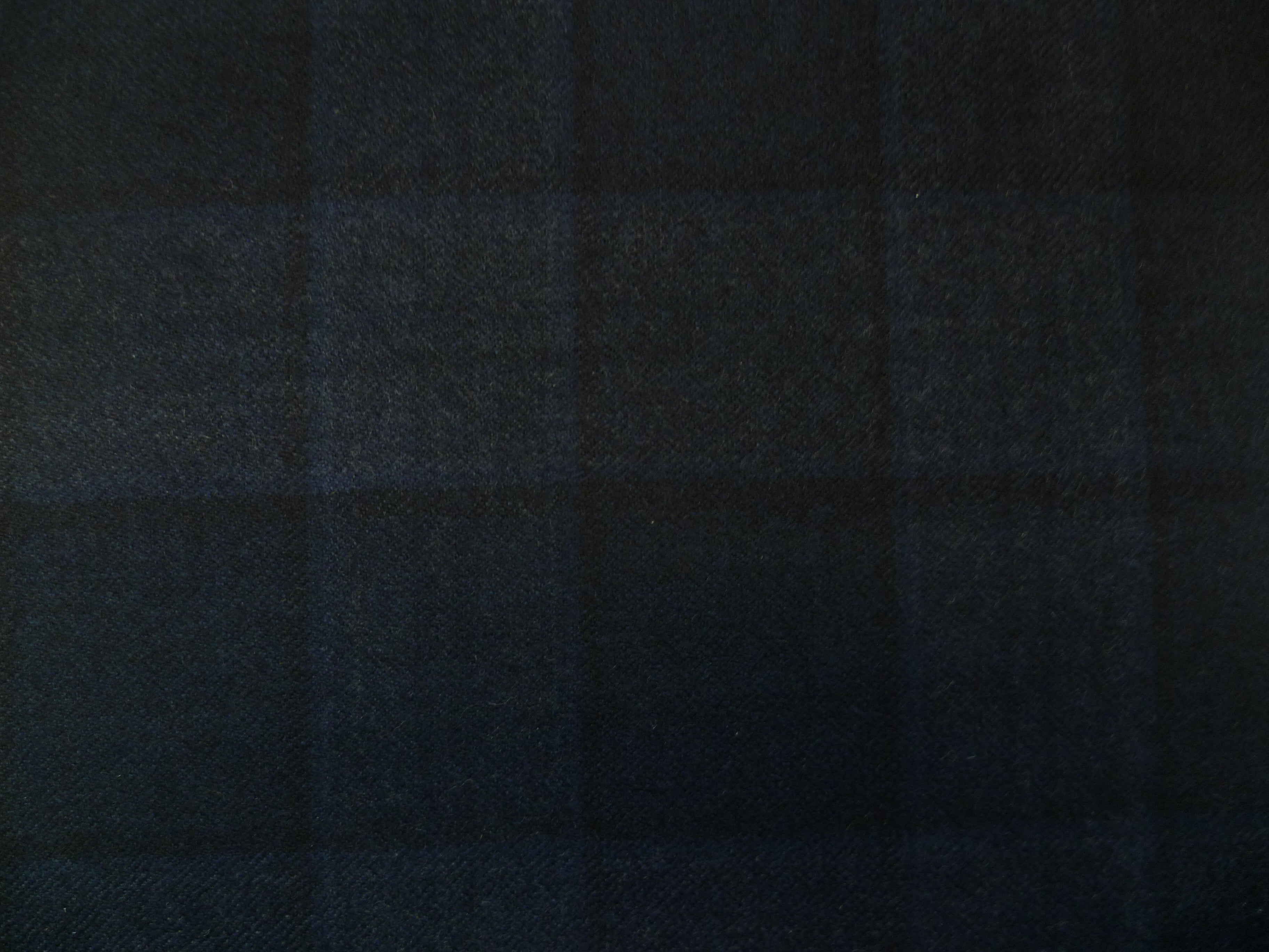 Navy Black Check Wool Blazer Suiting