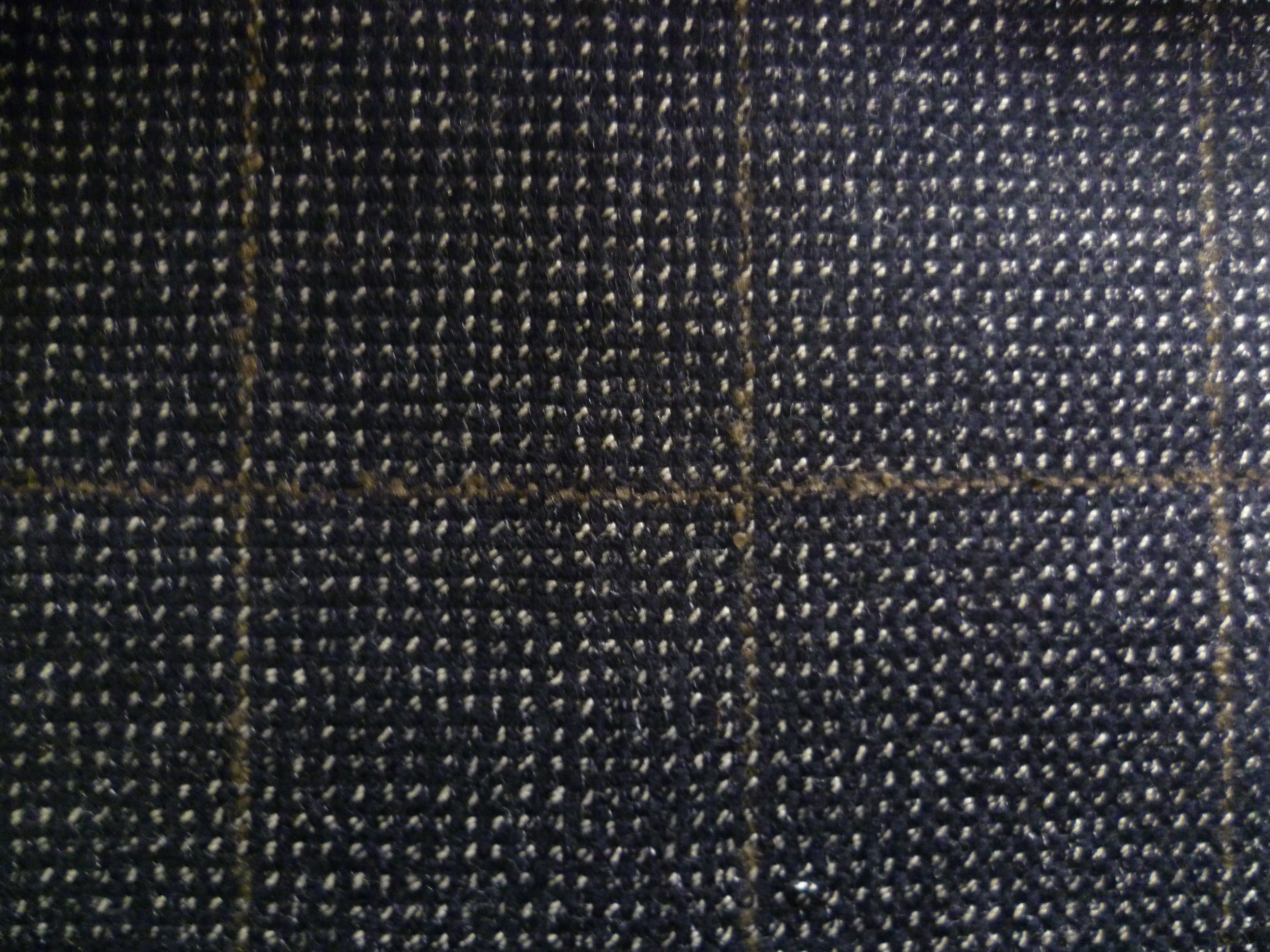 Navy Brown Check Wool Blazer Suiting