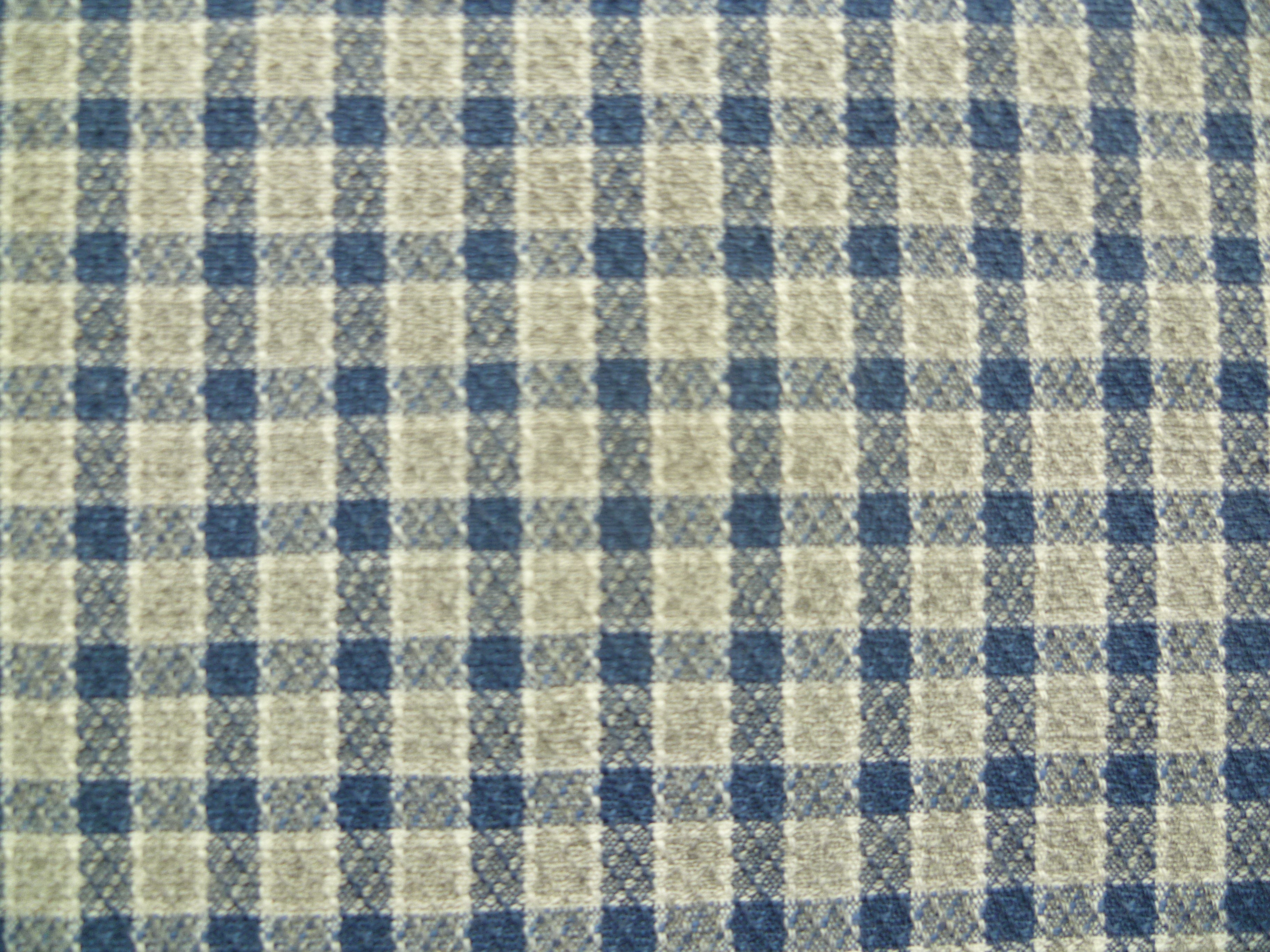 Navy Grey Check Wool Linen Suiting