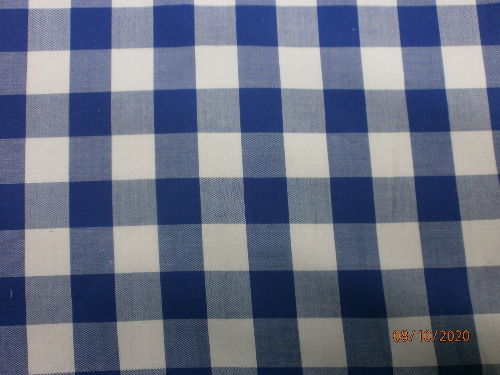 Navy White Check Cotton Dresses Shirting