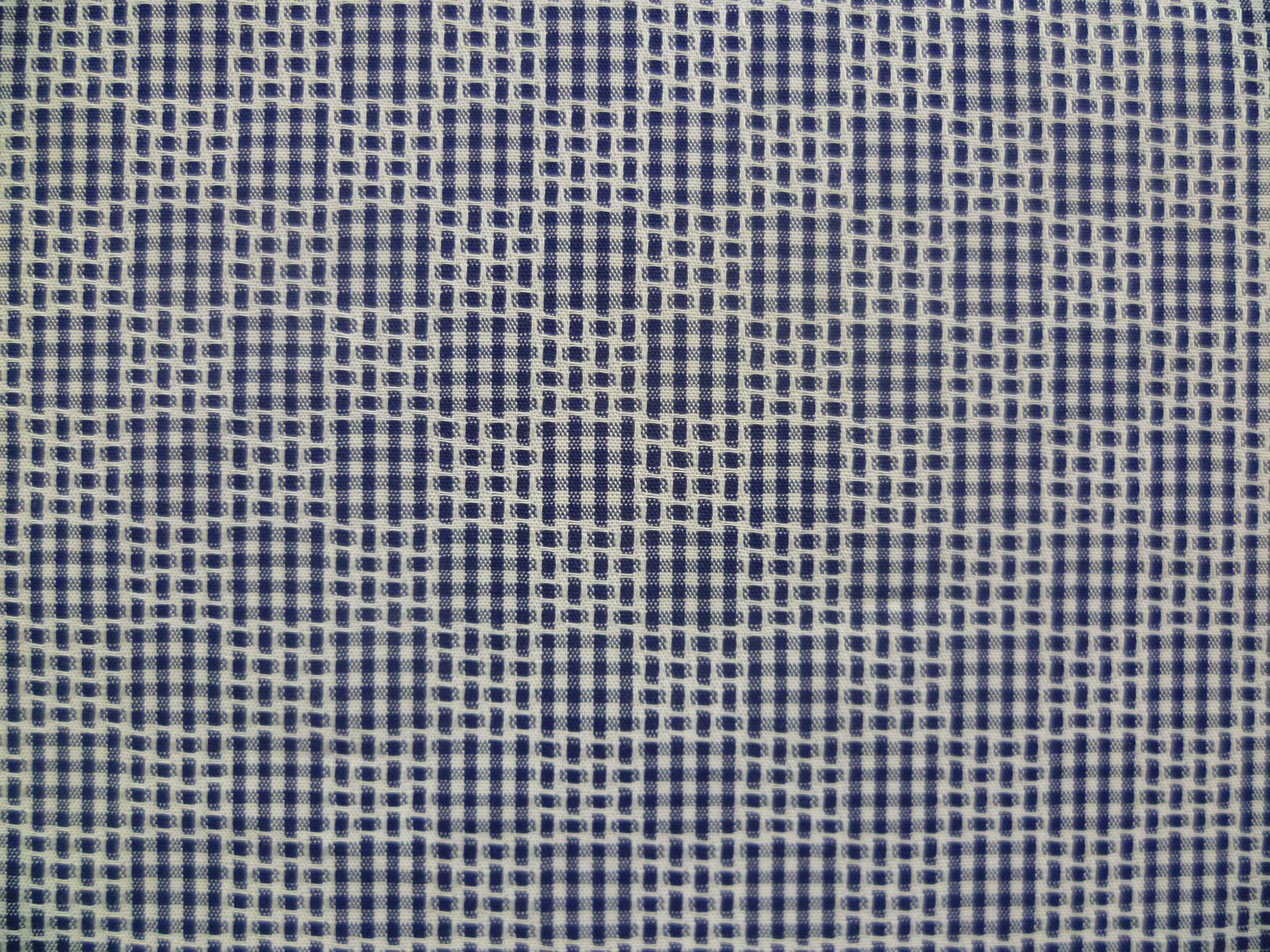 Navy White Check Cotton Shirting