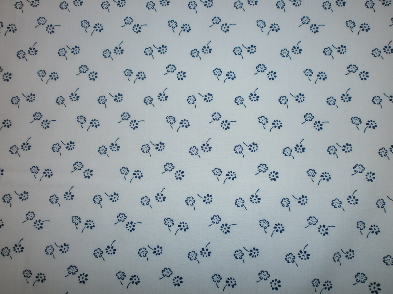 Navy White Floral Cotton Dresses Shirting