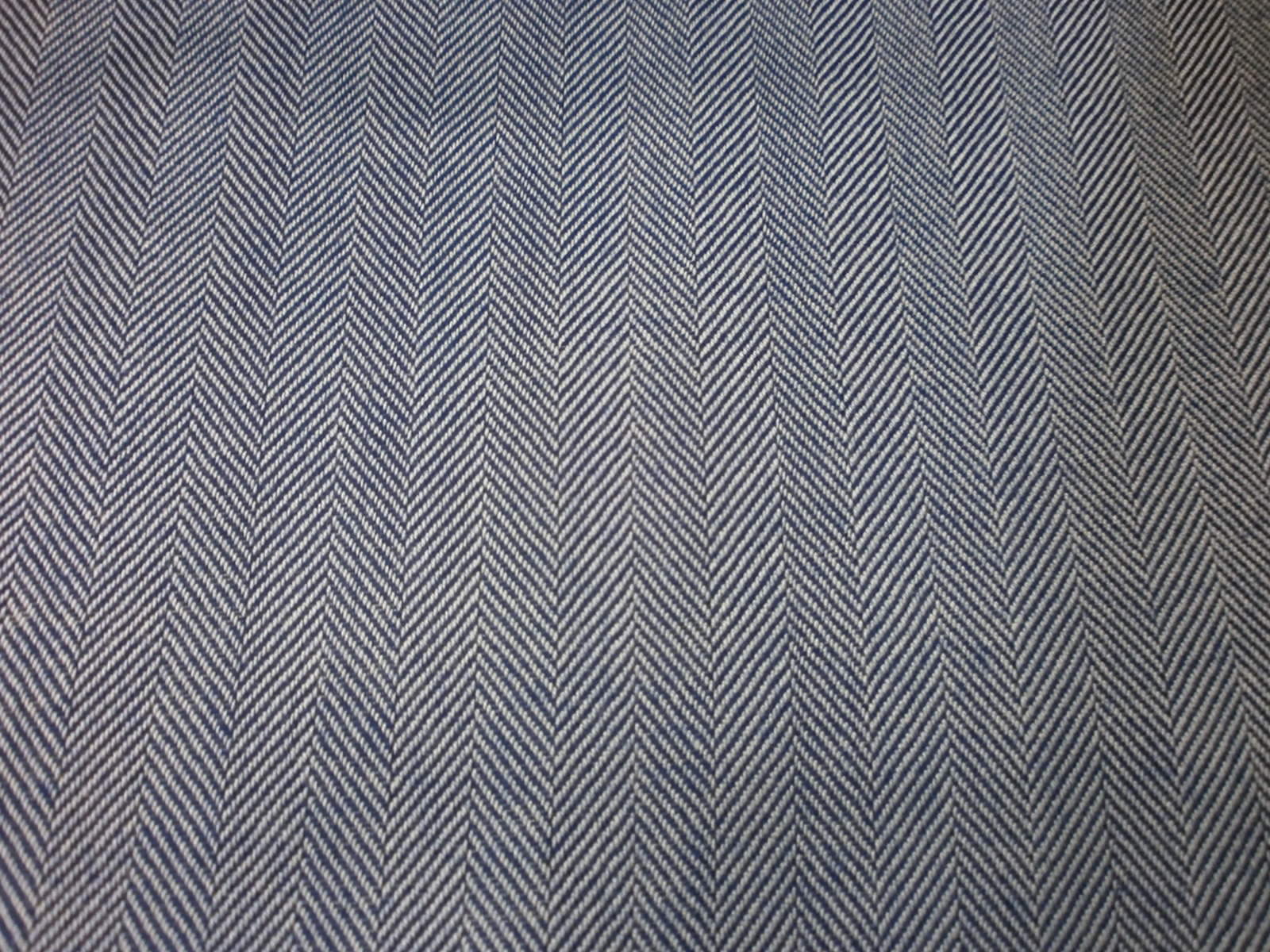 Navy White Herringbone Cashmere Silk Blazer Suiting