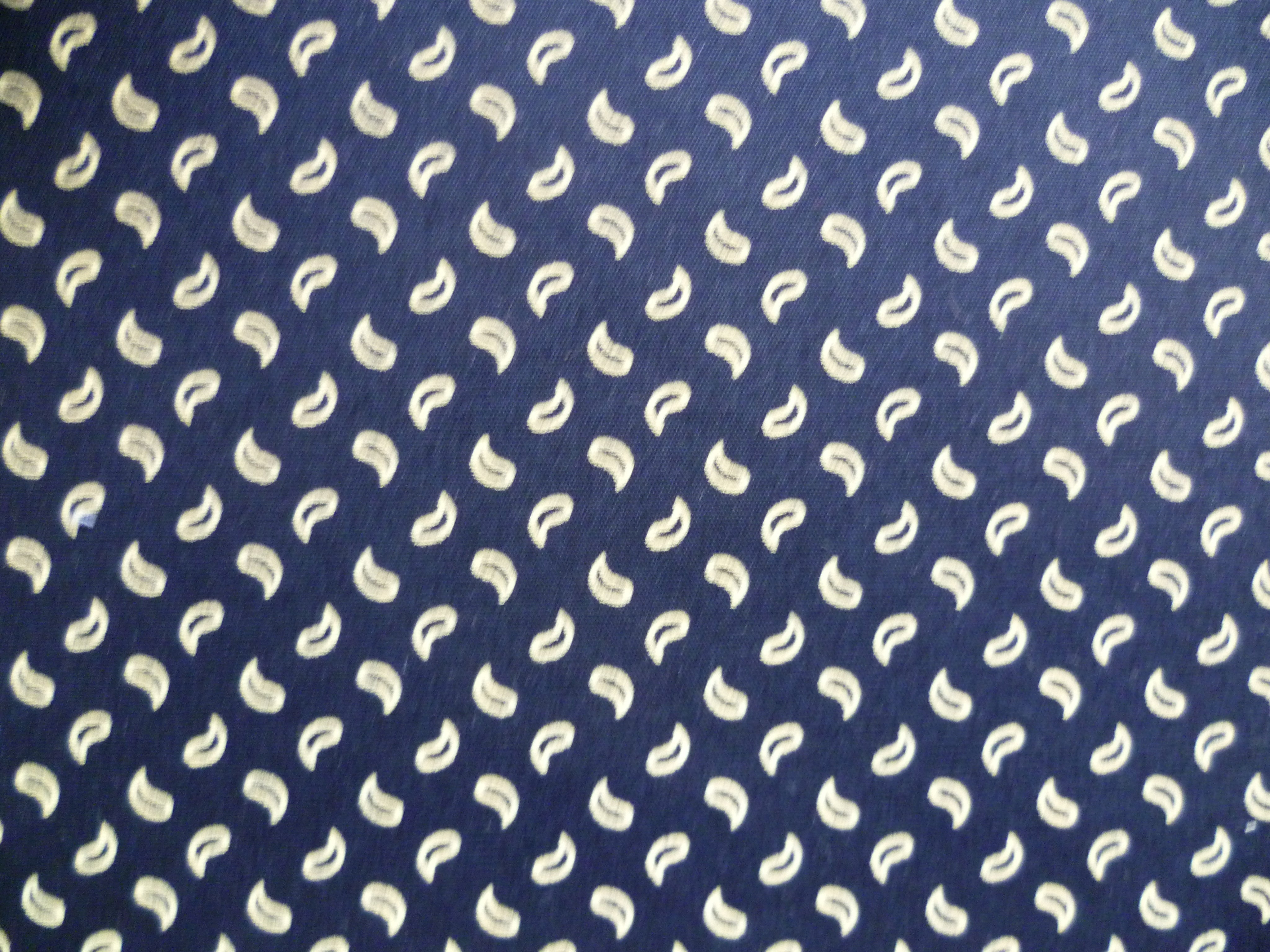 Navy White Paisley Cotton Shirting