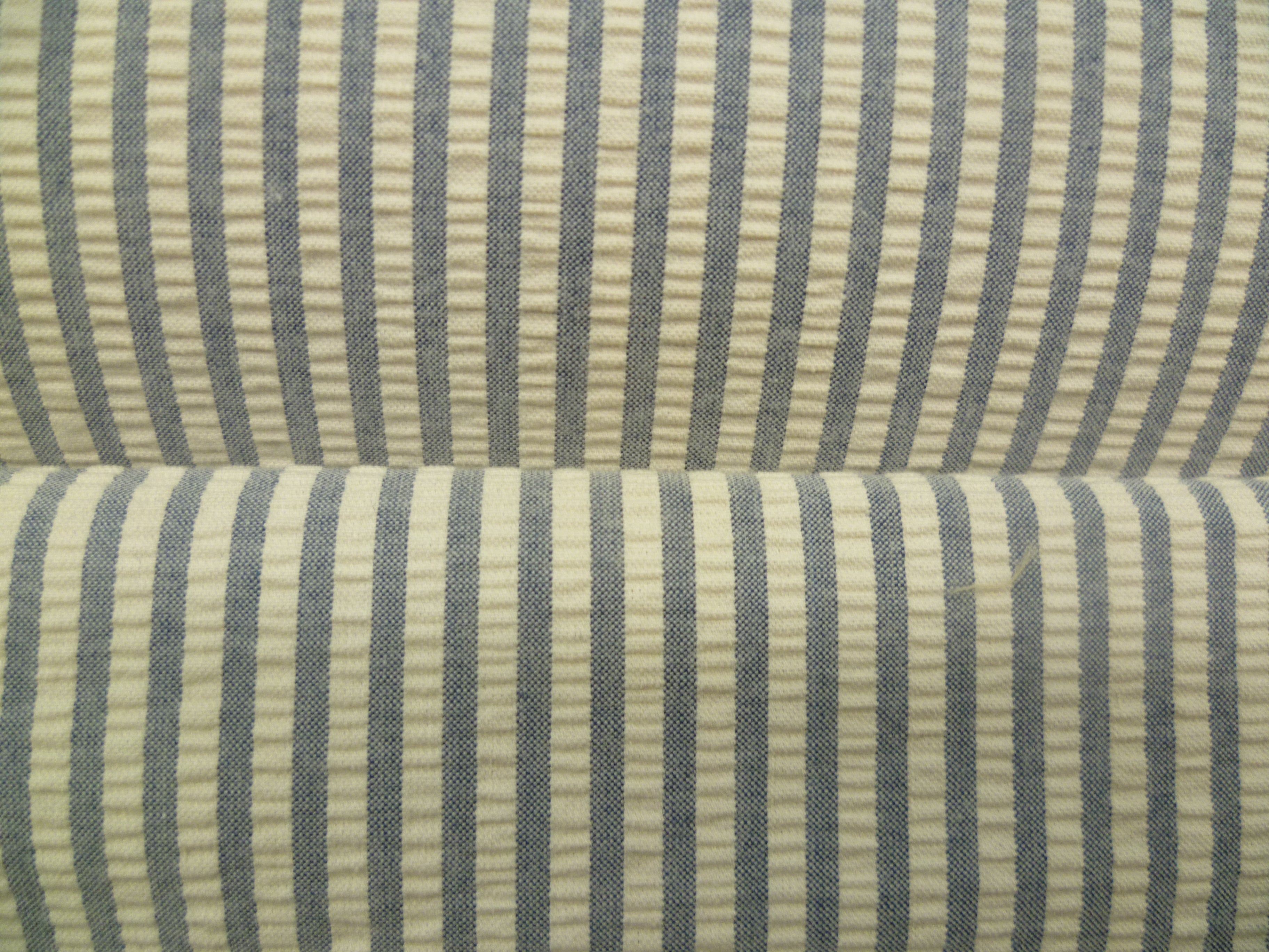 Navy White Stripe Cotton Shirting