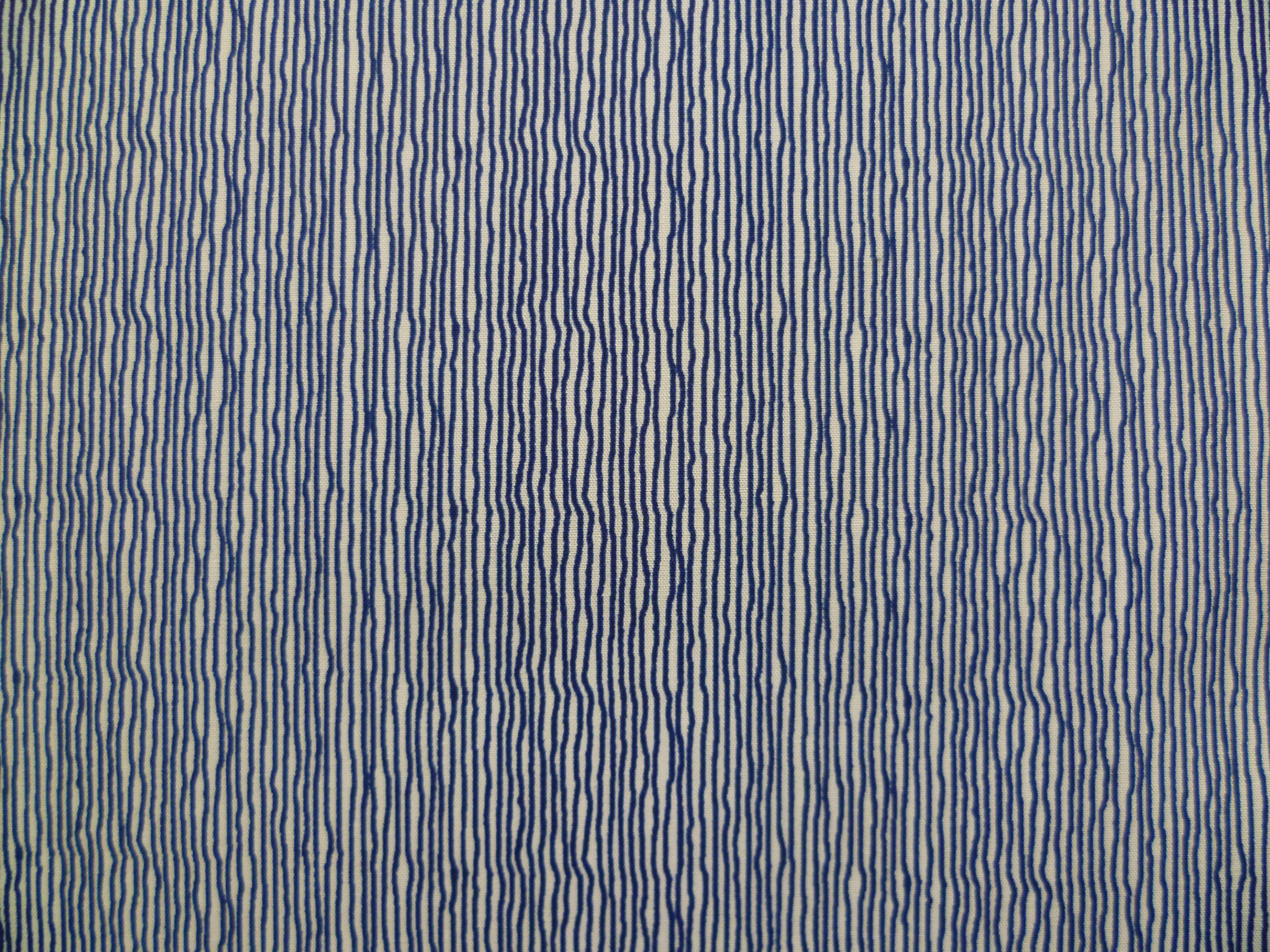 Navy White Stripe Cotton Shirting