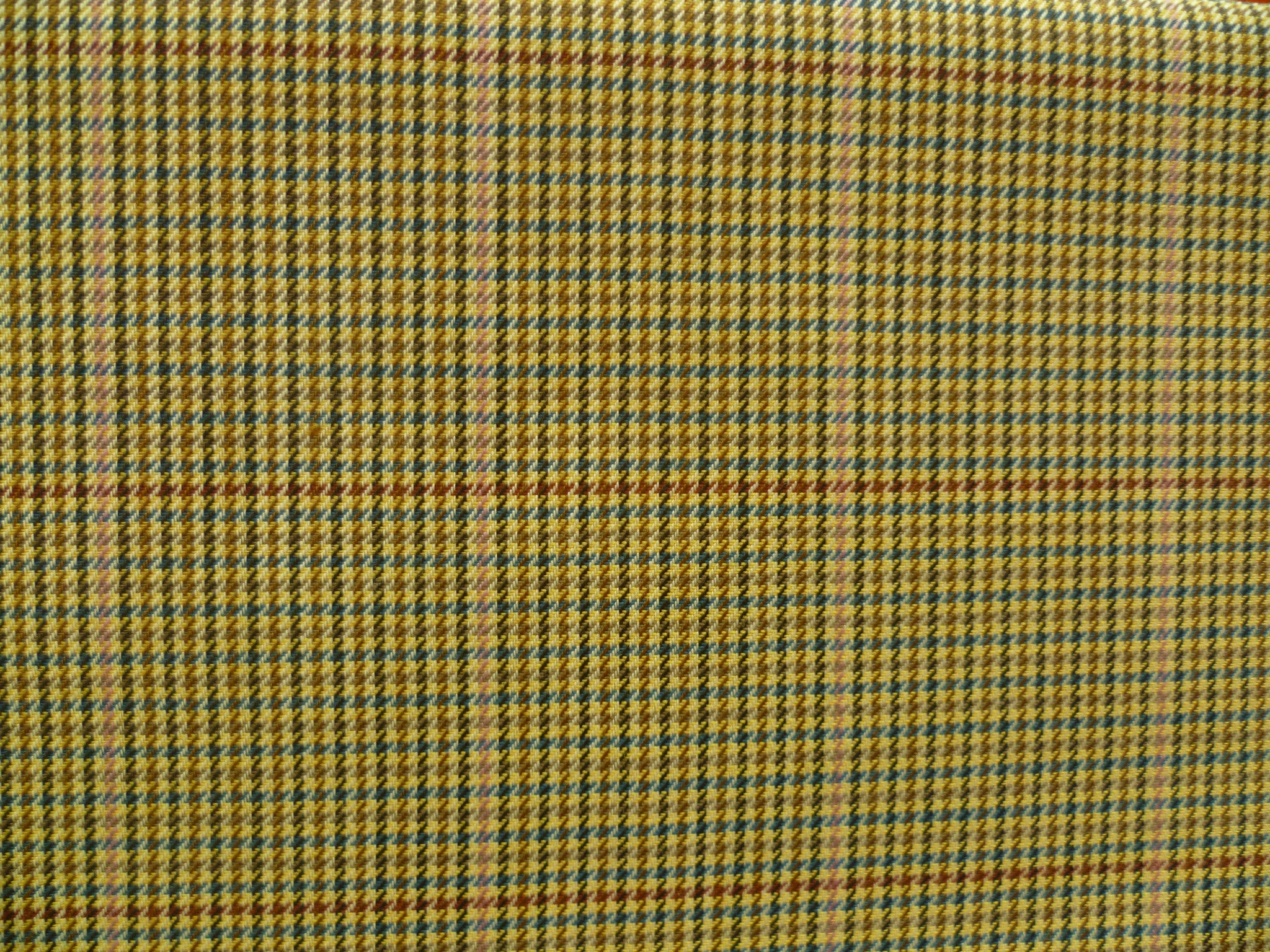 Sky blue, Black, Cream, Gold Miniature Houndstooth With A Lavender Stripe