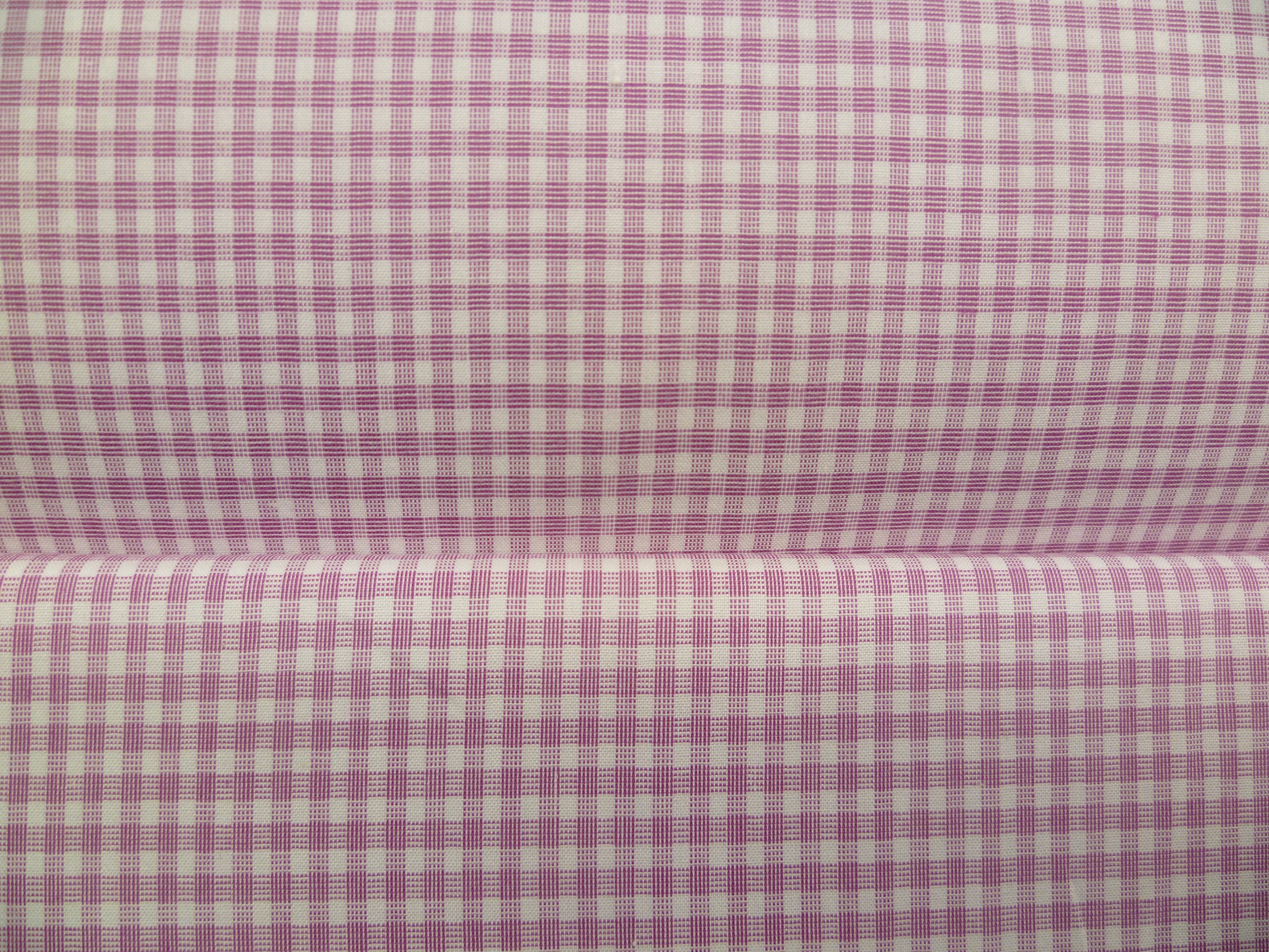 Pink White Check Cotton Shirting