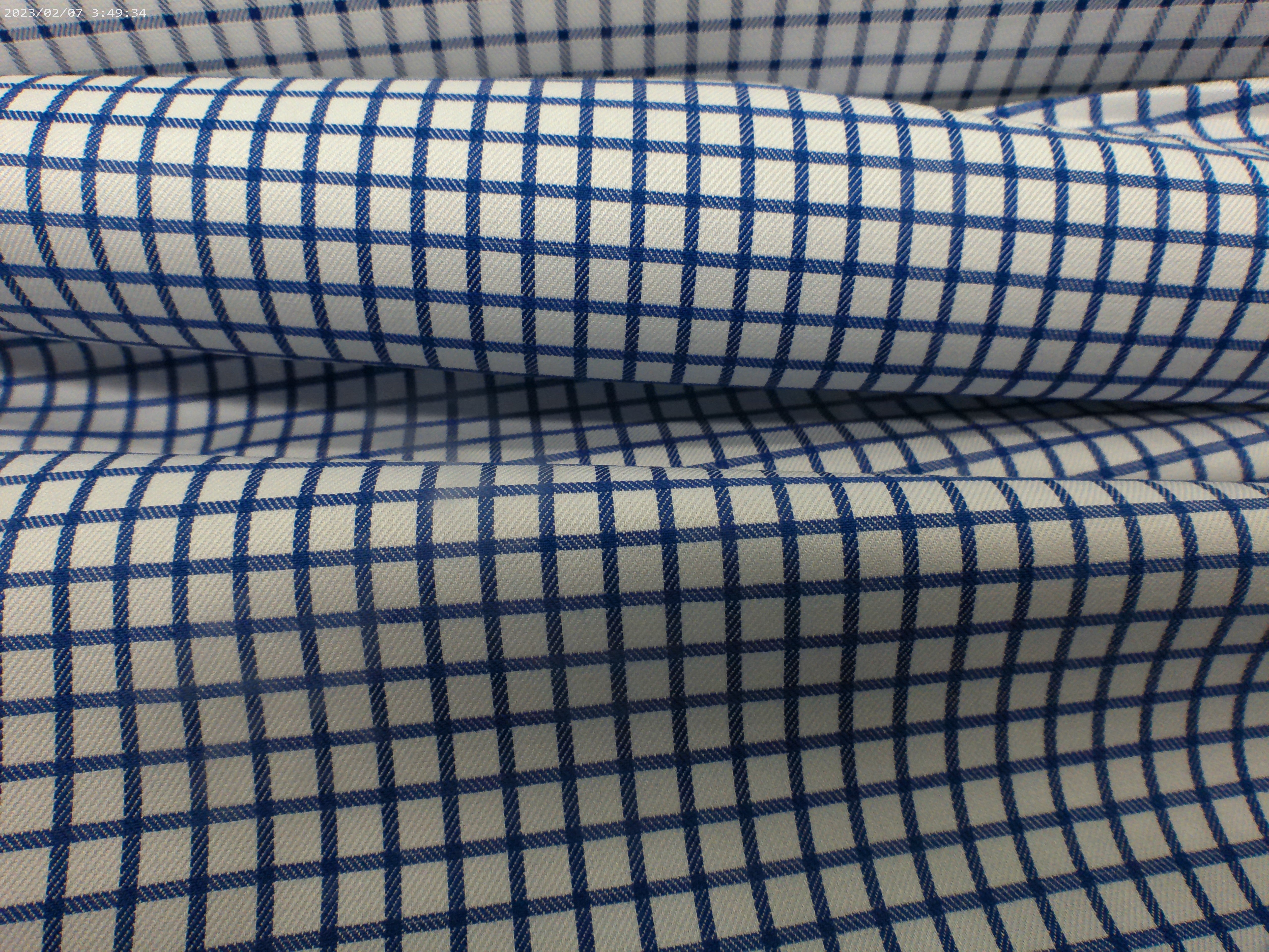 Royal Blue White Check Cotton Shirting
