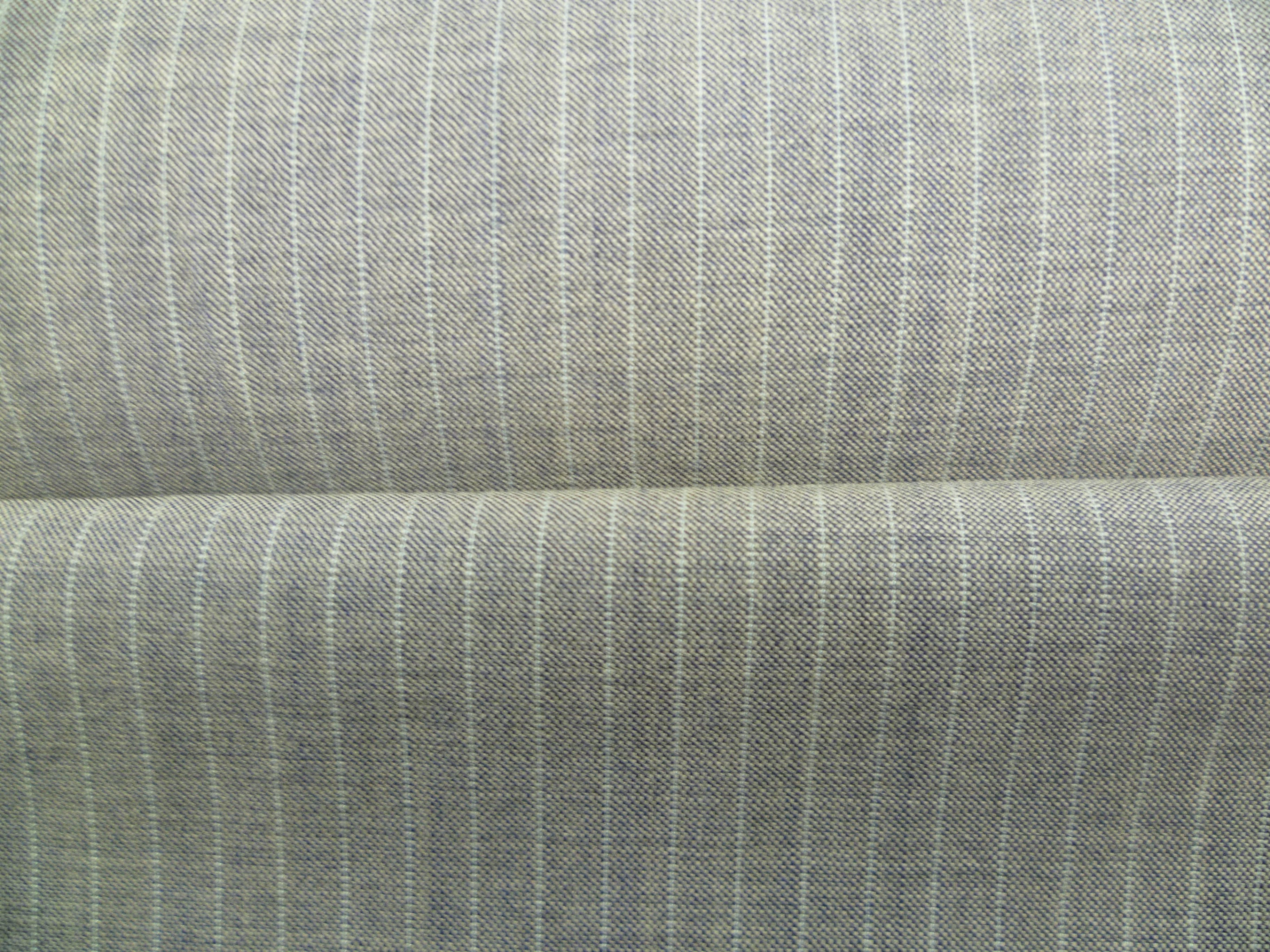 Sky Blue Grey Stripe Wool Suiting