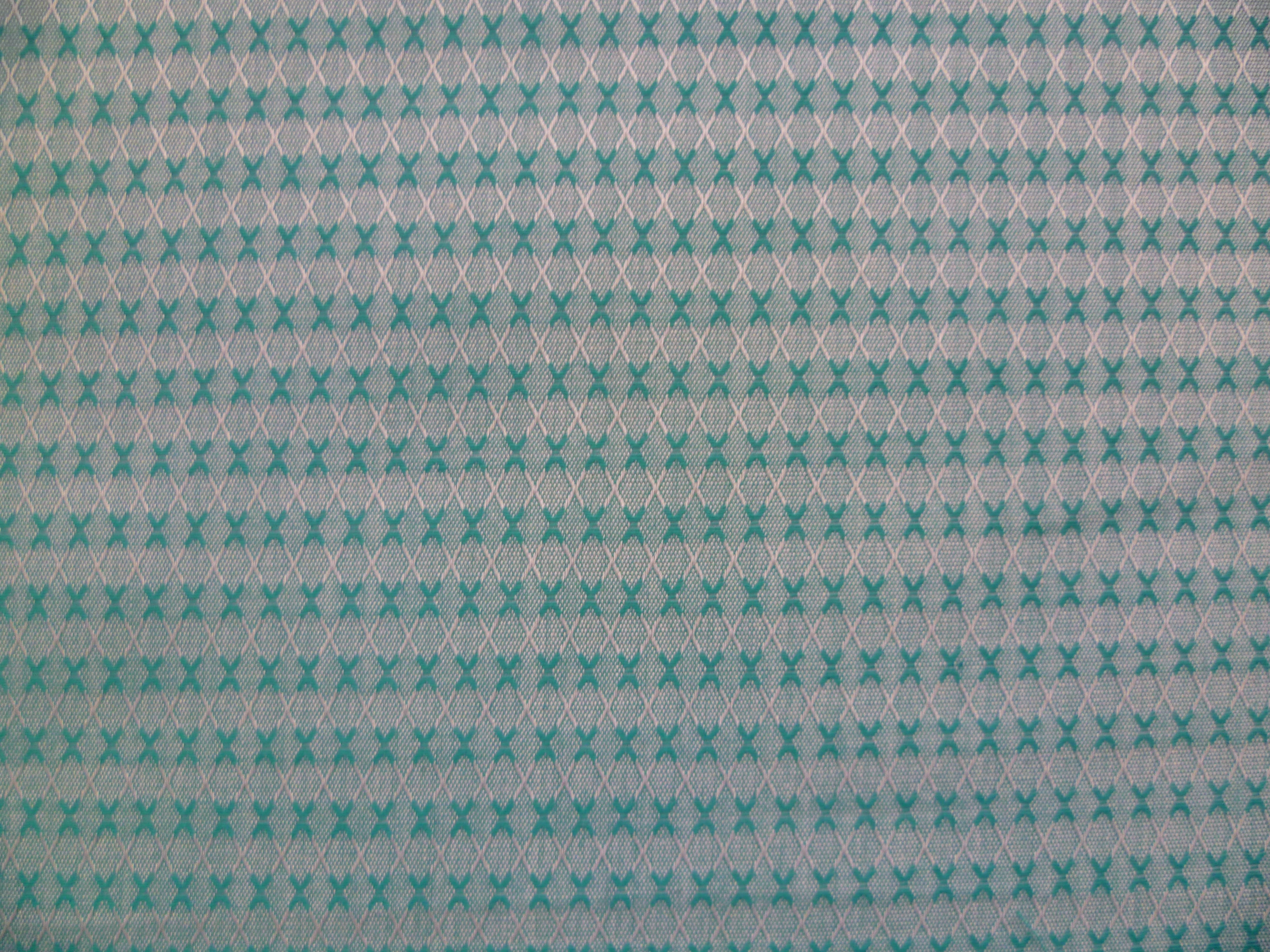 Teal Blue White Geometric Cotton Dresses Shirting