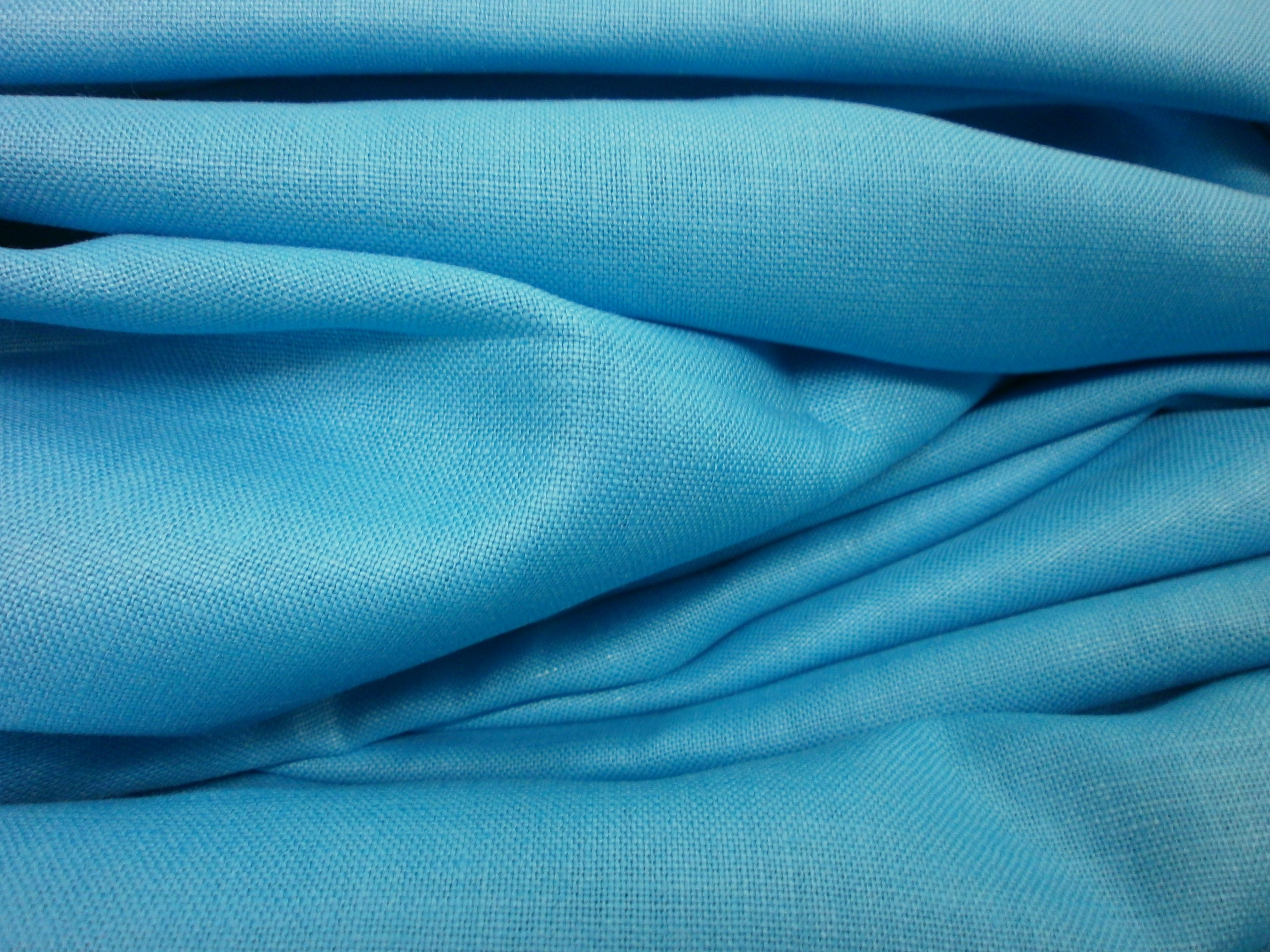 Turquoise Blue Plain Linen Shirting