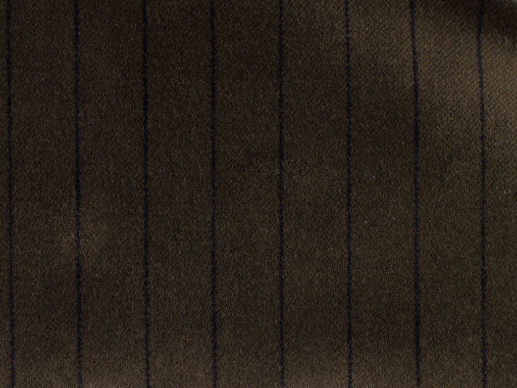 Tan and Dark Blue Striped Cotton Velvet