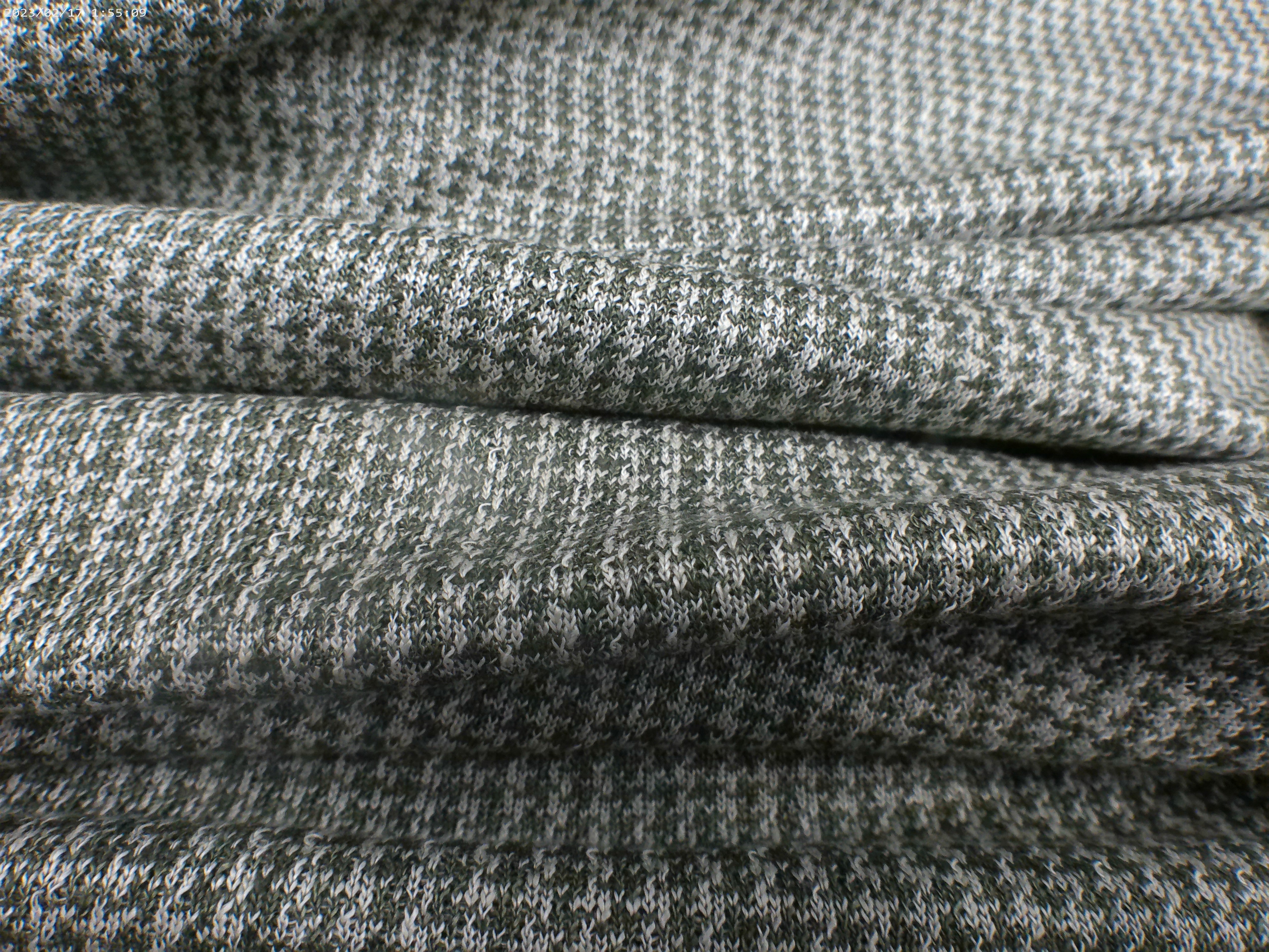 White Green Houndstooth Wool Blazer