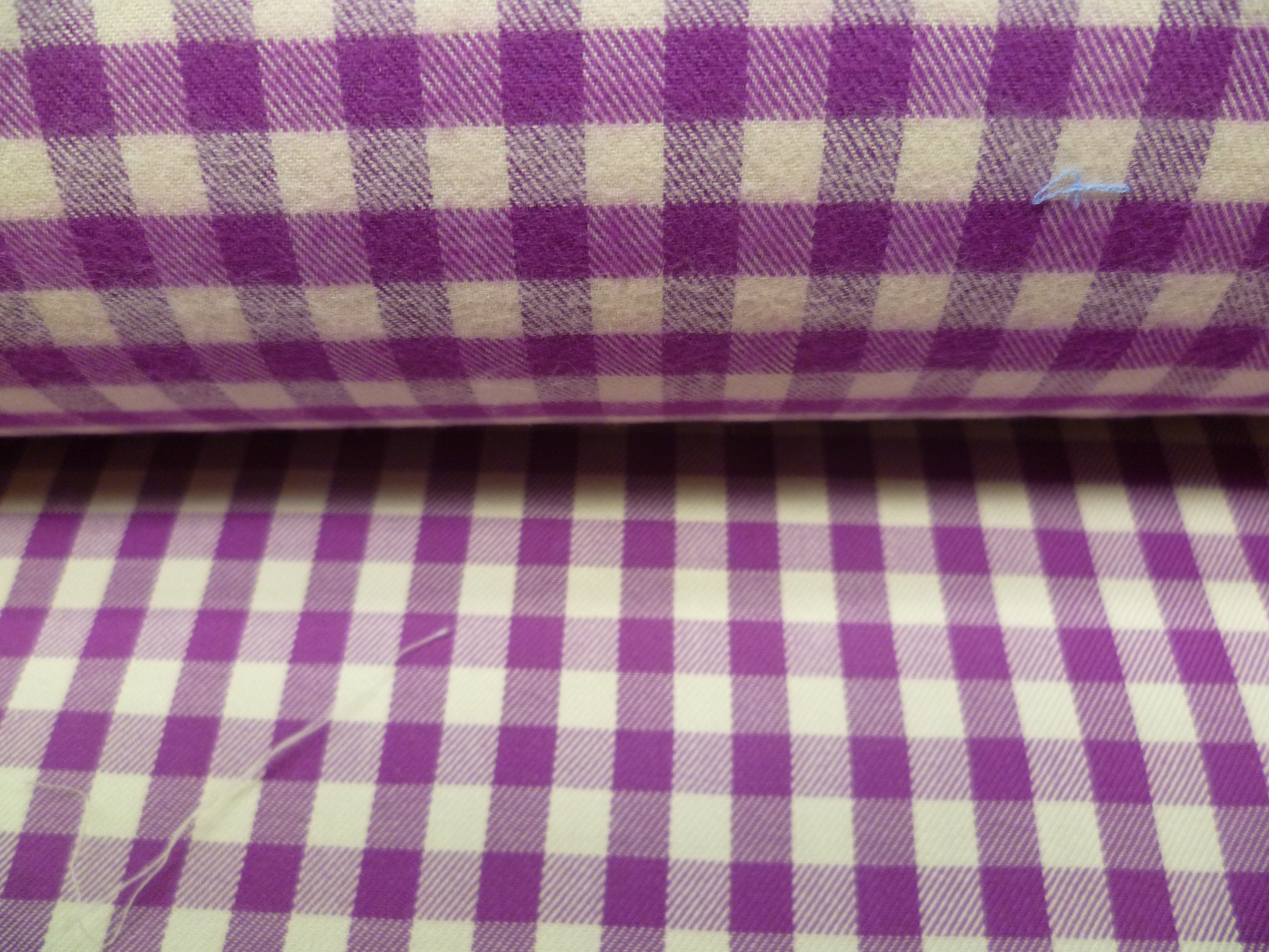 White Pink Check Cotton Cashmere Dresses Shirting