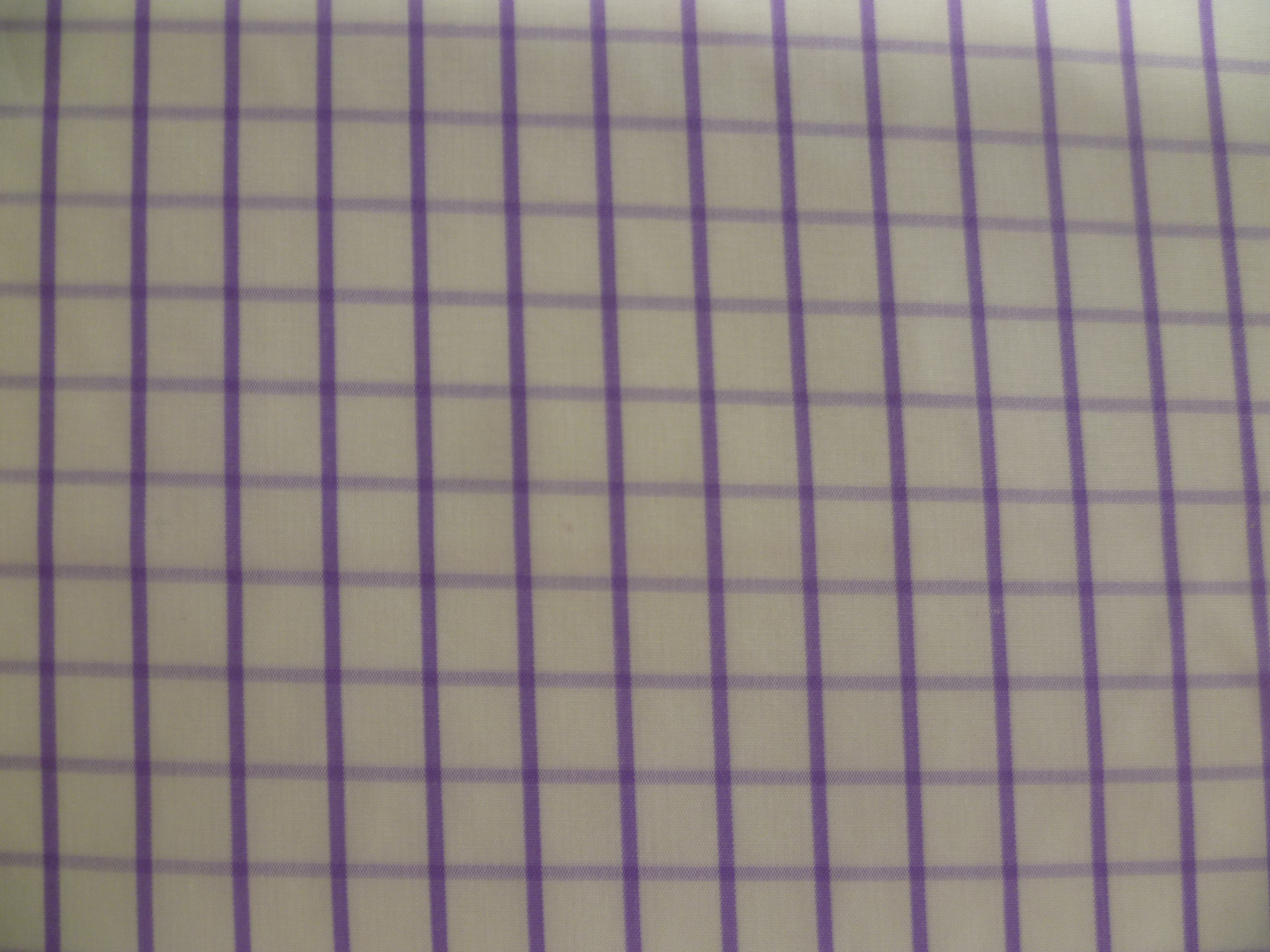 White Purple Check Cotton Dresses Shirting