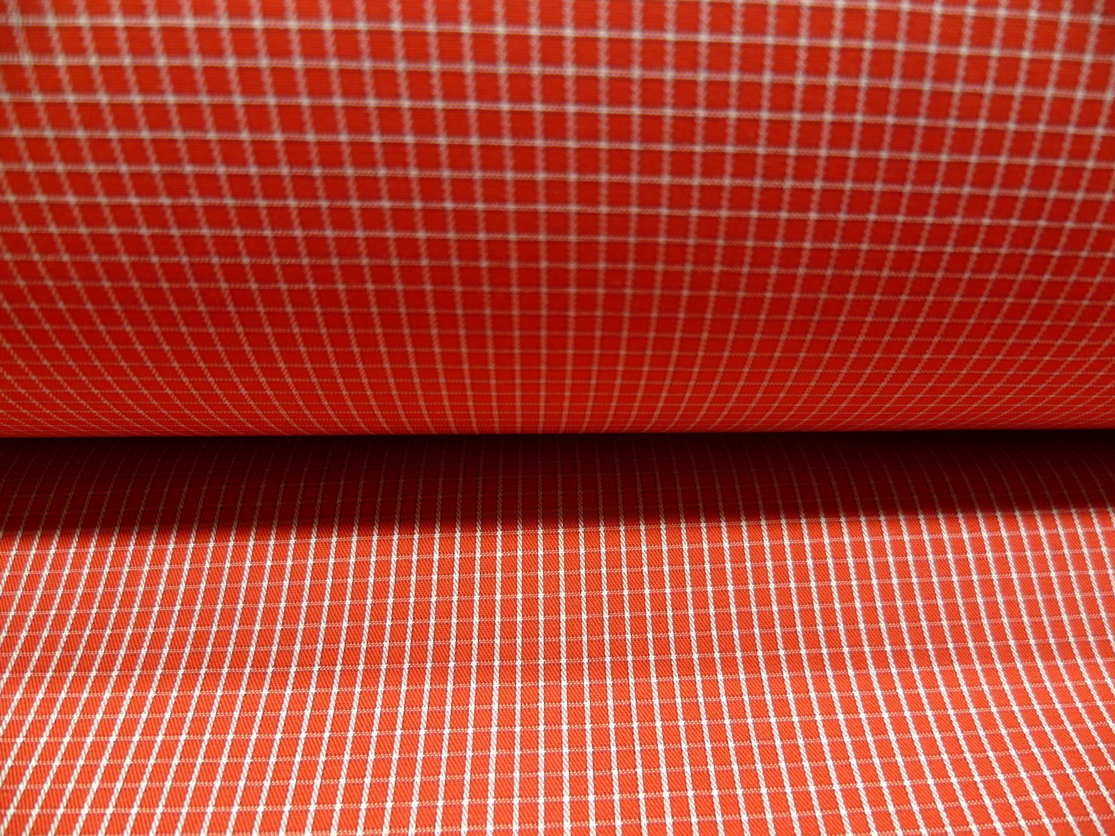 White Red CheckCotton Dresses Shirting